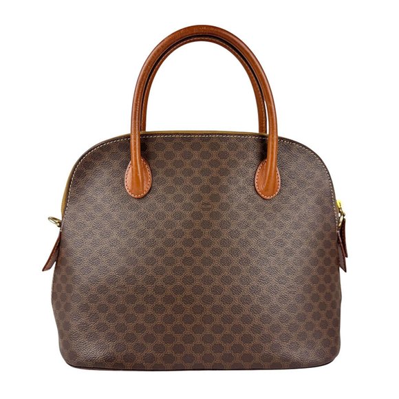 Celine handbag shoulder bag in brown macadam coated canvas, women's z6780 - Picture 1 of 5